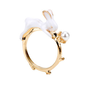 Enamel Bunny Rabbit Ring🐇